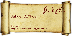 Jakus Ákos névjegykártya