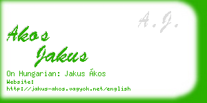 akos jakus business card
